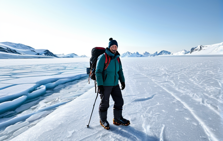 **

"A lone explorer, fully clothed in appropriate winter gear, trekking across a vast, icy plain in the Eternal Ice Region, safe for work, professional photography, perfect anatomy, correct proportions, natural pose, well-formed hands, proper finger count, family-friendly, appropriate content, modest clothing, high quality."

**