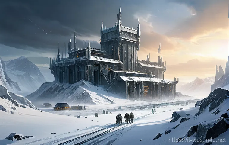 화이트 아웃 서바이벌 경쟁 게임 비교 - Prompt 1: Fortified Glacial Outpost Under Siege**