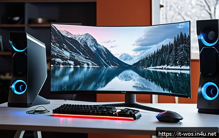 화이트 아웃 서바이벌 PC와 모바일 비교 - A high-performance gaming setup in a cozy Italian living room, featuring a sleek gaming PC with adva...