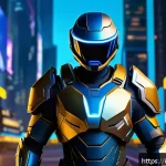 Home 19 화이트 아웃 서바이벌 VIP 등급 혜택 - A futuristic VIP gamer avatar standing confidently in a sleek digital environment, wearing exclusive...